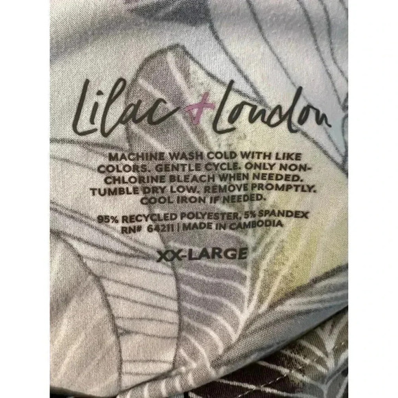 LILAC & LONDON nightgown tropical leaves design plus size XXlarge - Picture 5 of 6